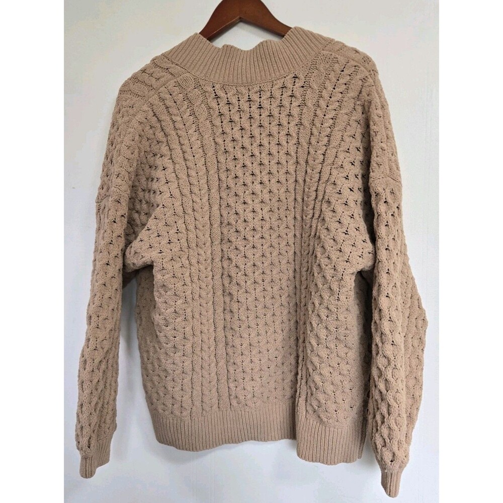 Abercrombie Fitch Cardigan Sweater Women L Brown Soft A&F Cozy Open Granola - Picture 5 of 8